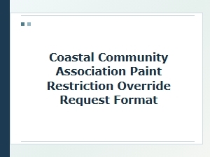 Florida Coastal Hoa Paint Override Request Format